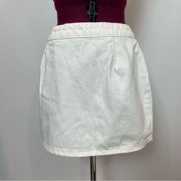 Primark Cotton Denim Wrap Mini Skirt with Pockets US14 - Picture 3 of 11